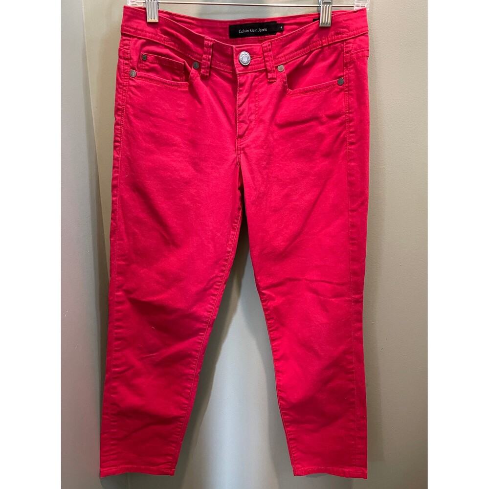 Calvin Klein Red Jeans -Size 4 Skinny Crop